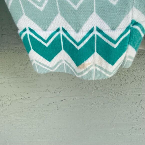 Lands' End Women's XL 18/20 Teal Chevron Knit Cardigan Sweater - Picture 11 of 11